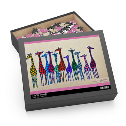 Giraffes Puzzle (120, 252, 500-Piece)Abstract Surreal JigSaw Puzzle, Birthday Gift, Gifts For Bridesmaids