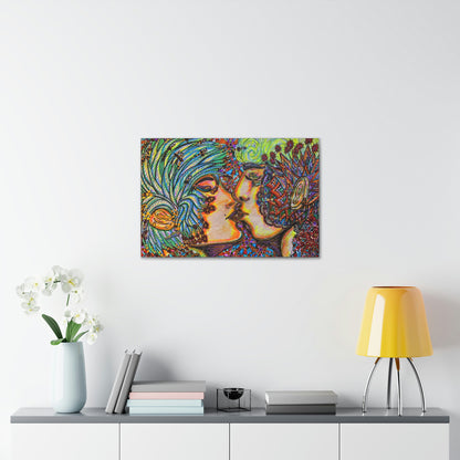 Romantic Kiss Fashion, Abstract, Surreal, Friendship, Inspiration Wall Art
