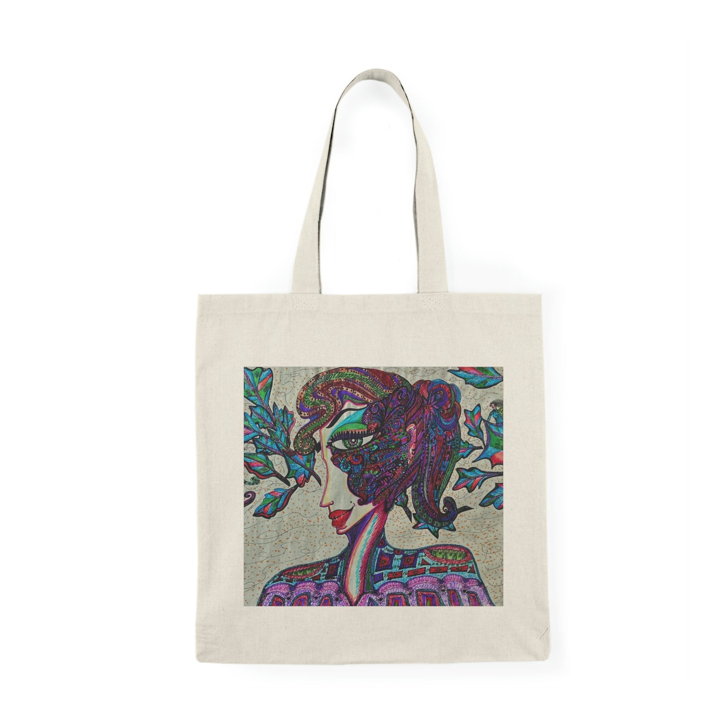 Abstract, Surreal Flower Women Natural Tote Bag, Aesthetic Canvas Bag Shopping Bag, Birthday Gift Bag, Bridal Gift Tote Bag, Library Bag.
