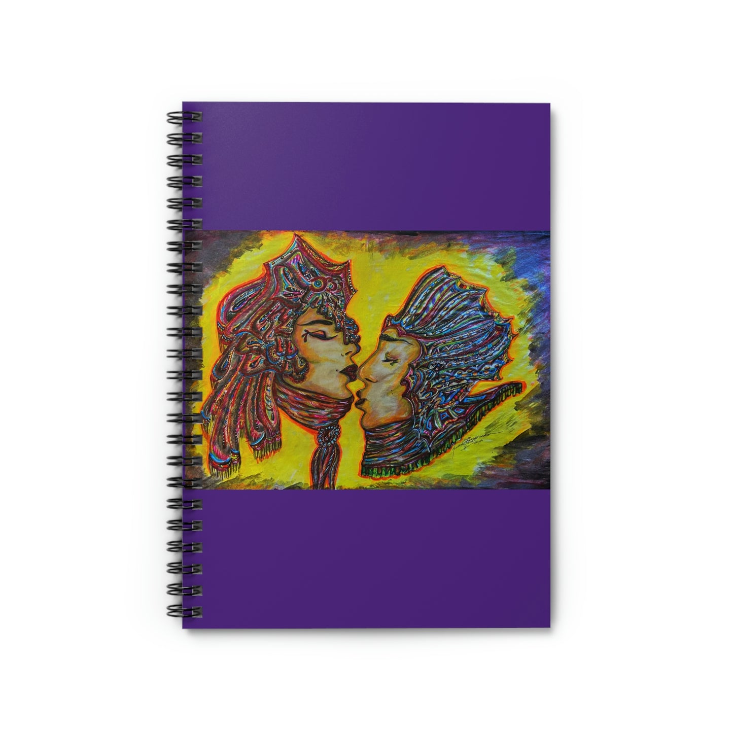 Abstract, Surreal Lovers Kiss Spiral Notebook - Ruled Line