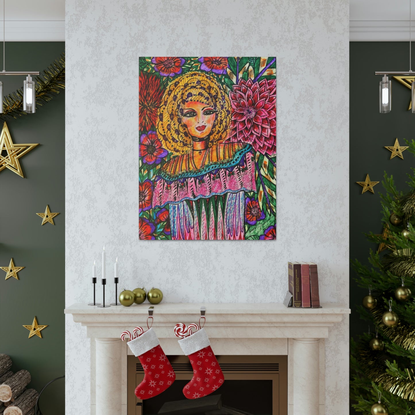 Abstract, Surreal, Funky Floral Woman, Friendship, Inspiration Wall Art
