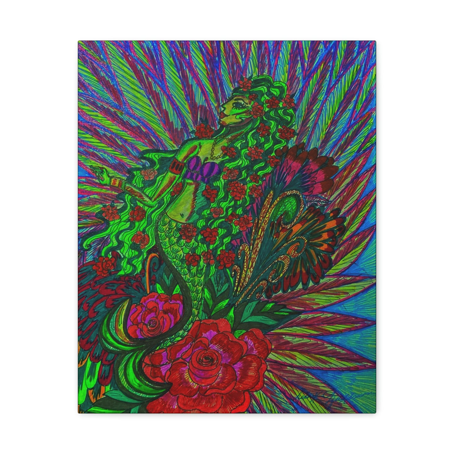 Green Mermaid, Fashion, Abstract, Friendship, Inspiration Wall Art
