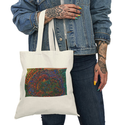 Abstract, Surreal Natural Tote Bag, Aesthetic Canvas Bag Shopping Bag, Birthday Gift Bag, Bridal Gift Tote Bag, Library Bag.
