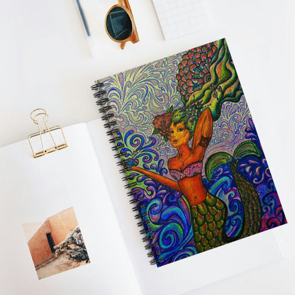 Abstract, Surreal Mermaid Spiral Notebook - Ruled Line