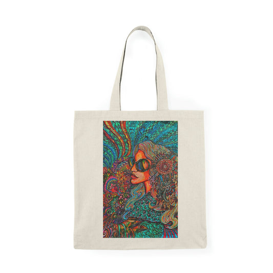 Abstract, Surreal Peaceful Woman Natural Tote Bag, Aesthetic Canvas Bag Shopping Bag, Birthday Gift Bag, Bridal Gift Tote Bag, Library Bag.