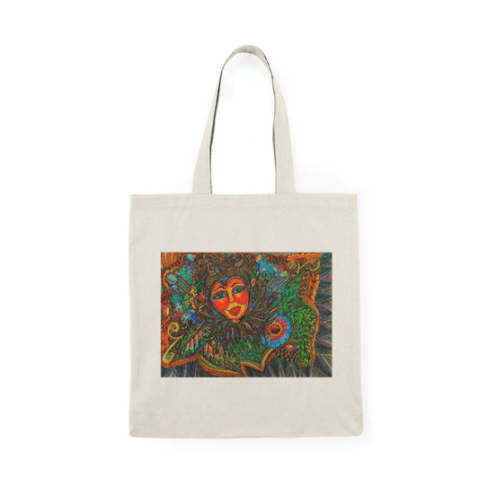 Abstract, Surreal Flower Spirit Natural Tote Bag, Aesthetic Canvas Bag Shopping Bag, Birthday Gift Bag, Bridal Gift Tote Bag, Library Bag.