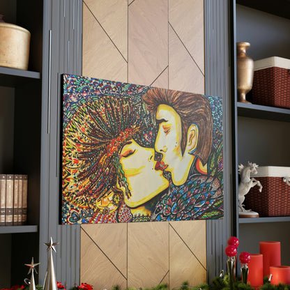 Romantic Kiss Fashion, Abstract, Surreal, Friendship, Inspiration Wall Art