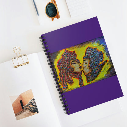 Abstract, Surreal Lovers Kiss Spiral Notebook - Ruled Line