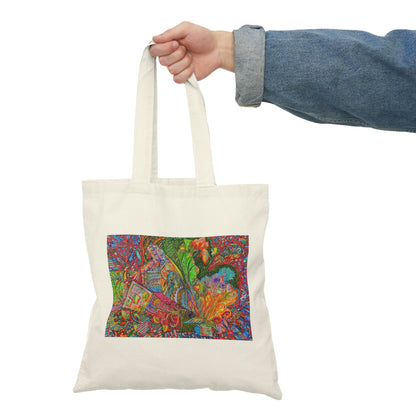 Abstract, Surreal Natural Tote Bag, Aesthetic Canvas Bag Shopping Bag, Birthday Gift Bag, Bridal Gift Tote Bag, Library Bag.