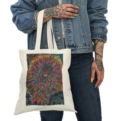 Abstract, Surreal Flower Angel Natural Tote Bag, Aesthetic Canvas Bag Shopping Bag, Birthday Gift Bag, Bridal Gift Tote Bag, Library Bag.