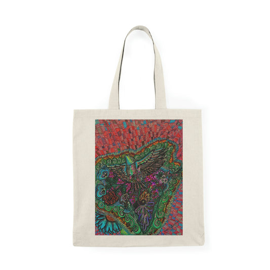 Abstract, Surreal Eagle Natural Tote Bag, Aesthetic Canvas Bag Shopping Bag, Birthday Gift Bag, Bridal Gift Tote Bag, Library Bag.