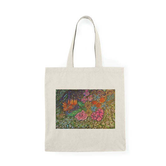 Abstract, Surreal Flower Natural Tote Bag, Aesthetic Canvas Bag Shopping Bag, Birthday Gift Bag, Bridal Gift Tote Bag, Library Bag.