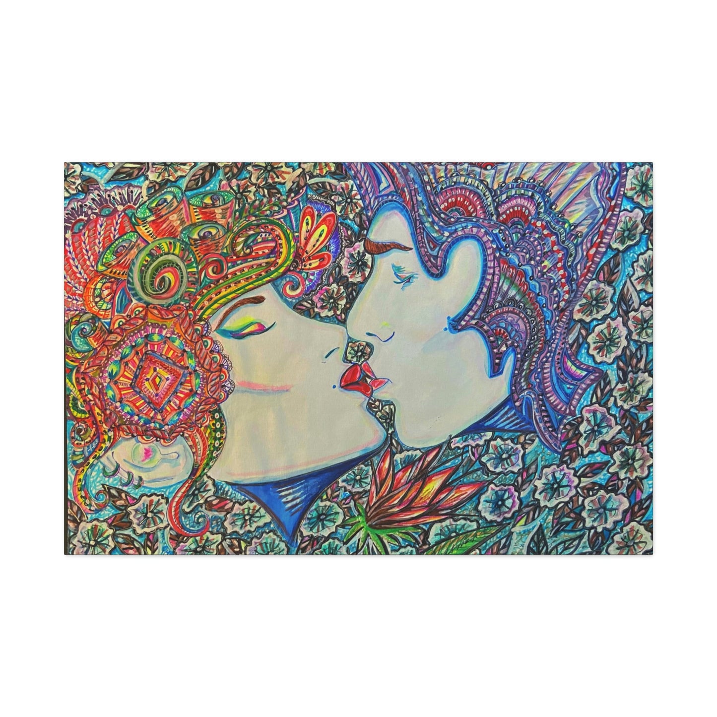 Romantic Kiss Fashion, Abstract, Surreal, Friendship, Inspiration Wall Art