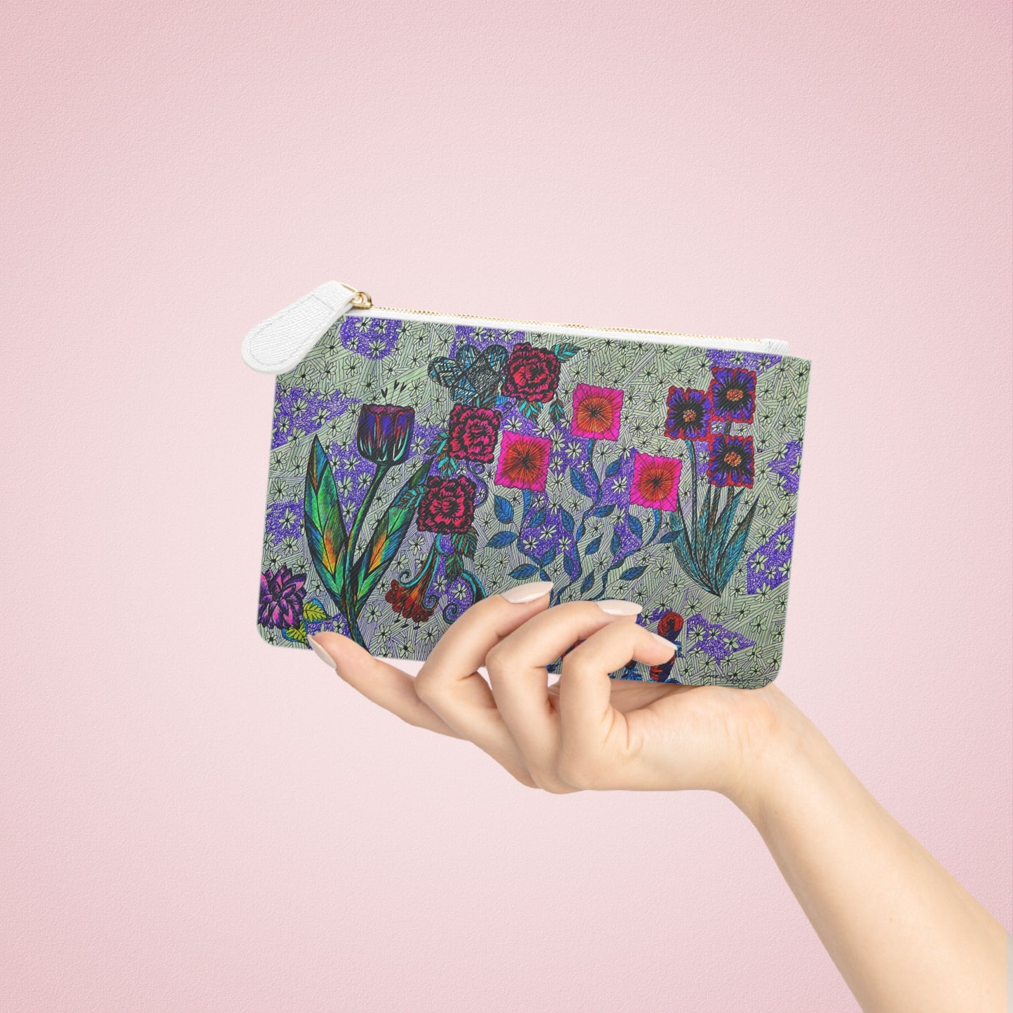 Abstract Surreal Floral Mini Clutch Bag, Bridal Clutch Purse, Designer Party Clutch, Modern Evening Clutch, Wristlet Wallet for women, Evening Clutch Purse, gifts for her, gifts for bridesmaids, Bag, Bagging