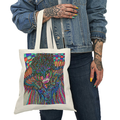 Abstract, Surreal Angel Natural Tote Bag, Aesthetic Canvas Bag Shopping Bag, Birthday Gift Bag, Bridal Gift Tote Bag, Library Bag.