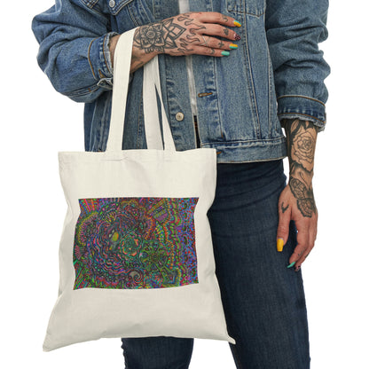 Abstract, Surreal Fairy Natural Tote Bag, Aesthetic Canvas Bag Shopping Bag, Birthday Gift Bag, Bridal Gift Tote Bag, Library Bag.