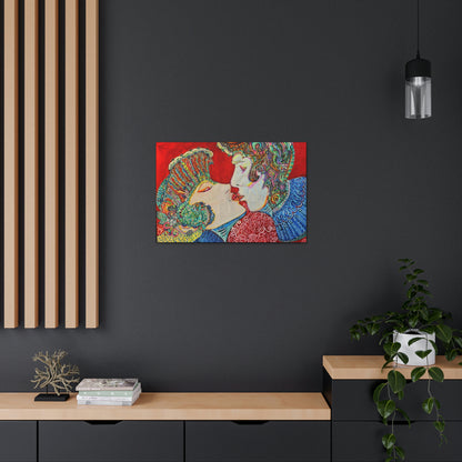 Romantic Kiss Fashion, Abstract, Surreal, Friendship, Inspiration Wall Art