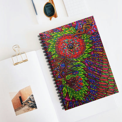 Abstract, Surreal, Flower Spiral Notebook - Ruled Line