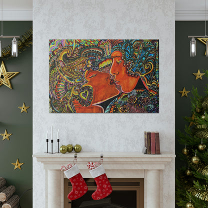 Romantic Kiss Fashion, Abstract, Surreal, Friendship, Inspiration Wall Art