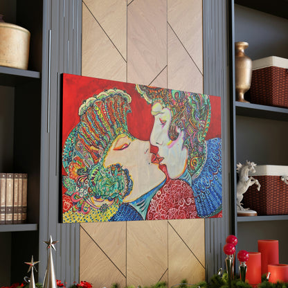 Romantic Kiss Fashion, Abstract, Surreal, Friendship, Inspiration Wall Art