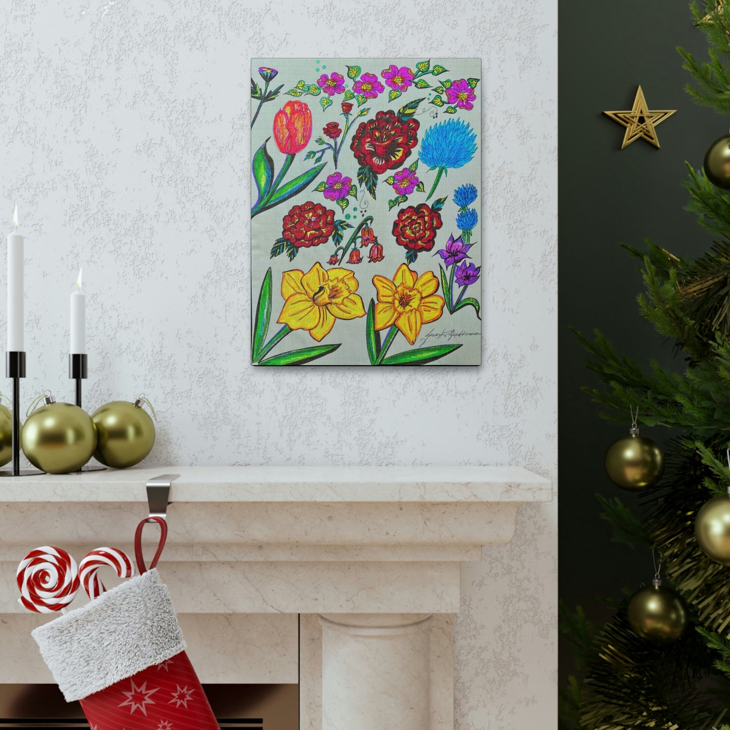 Flowers of Love, Fashion, Abstract, Surreal, Friendship, Inspiration Wall Art