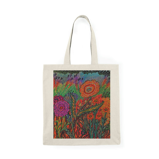 Abstract, Surreal Flower Natural Tote Bag, Aesthetic Canvas Bag Shopping Bag, Birthday Gift Bag, Bridal Gift Tote Bag, Library Bag.