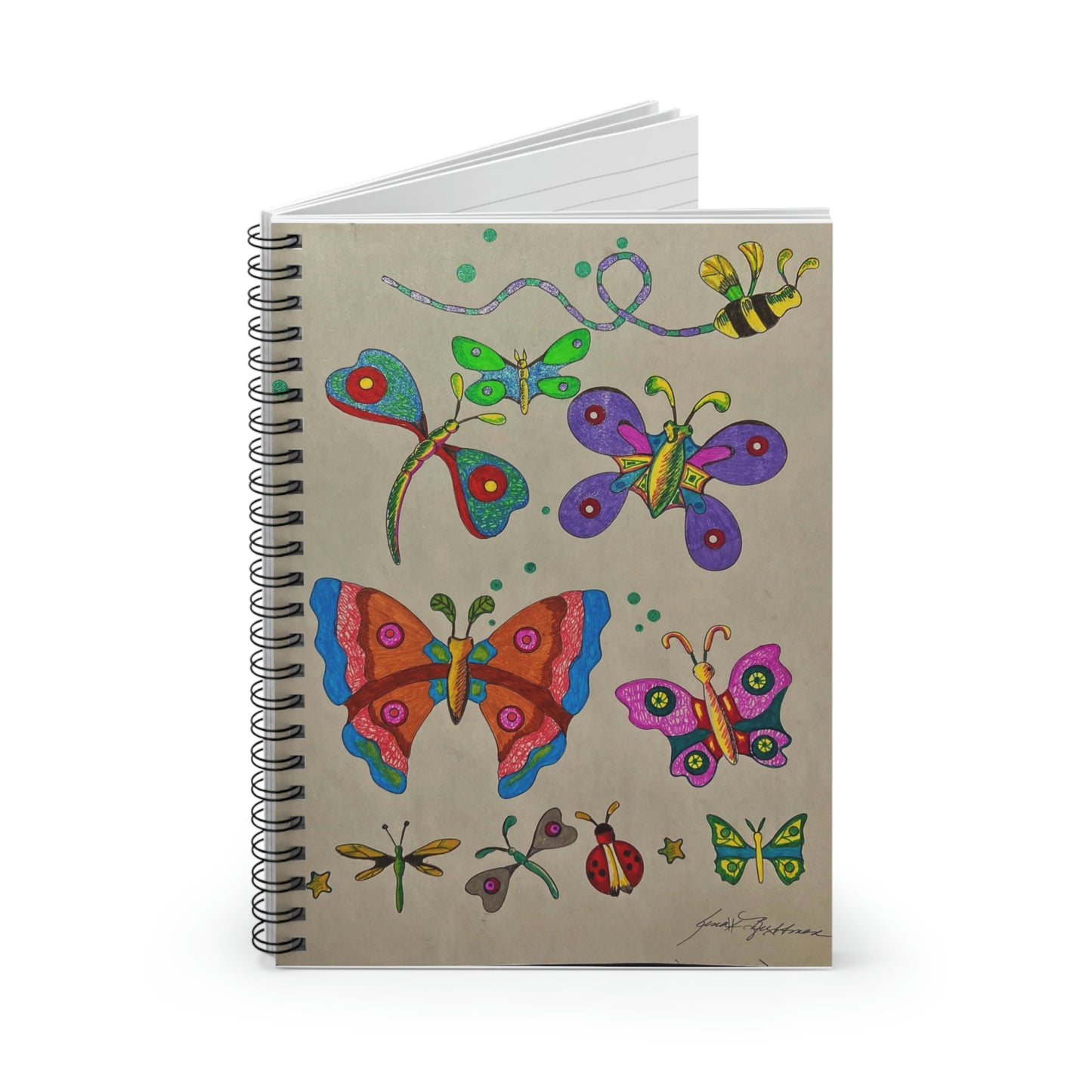 Abstract, Surreal Insect Spiral Notebook - Ruled Line
