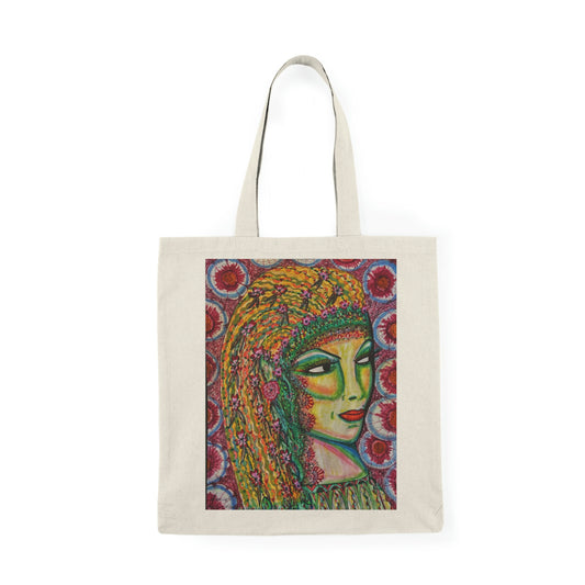 Abstract, Surreal Woman Natural Tote Bag, Aesthetic Canvas Bag Shopping Bag, Birthday Gift Bag, Bridal Gift Tote Bag, Library Bag.