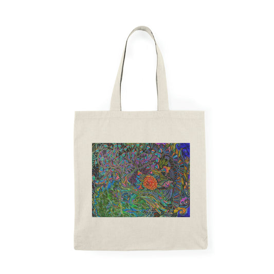 Abstract, Surreal Spirit Natural Tote Bag, Aesthetic Canvas Bag Shopping Bag, Birthday Gift Bag, Bridal Gift Tote Bag, Library Bag.